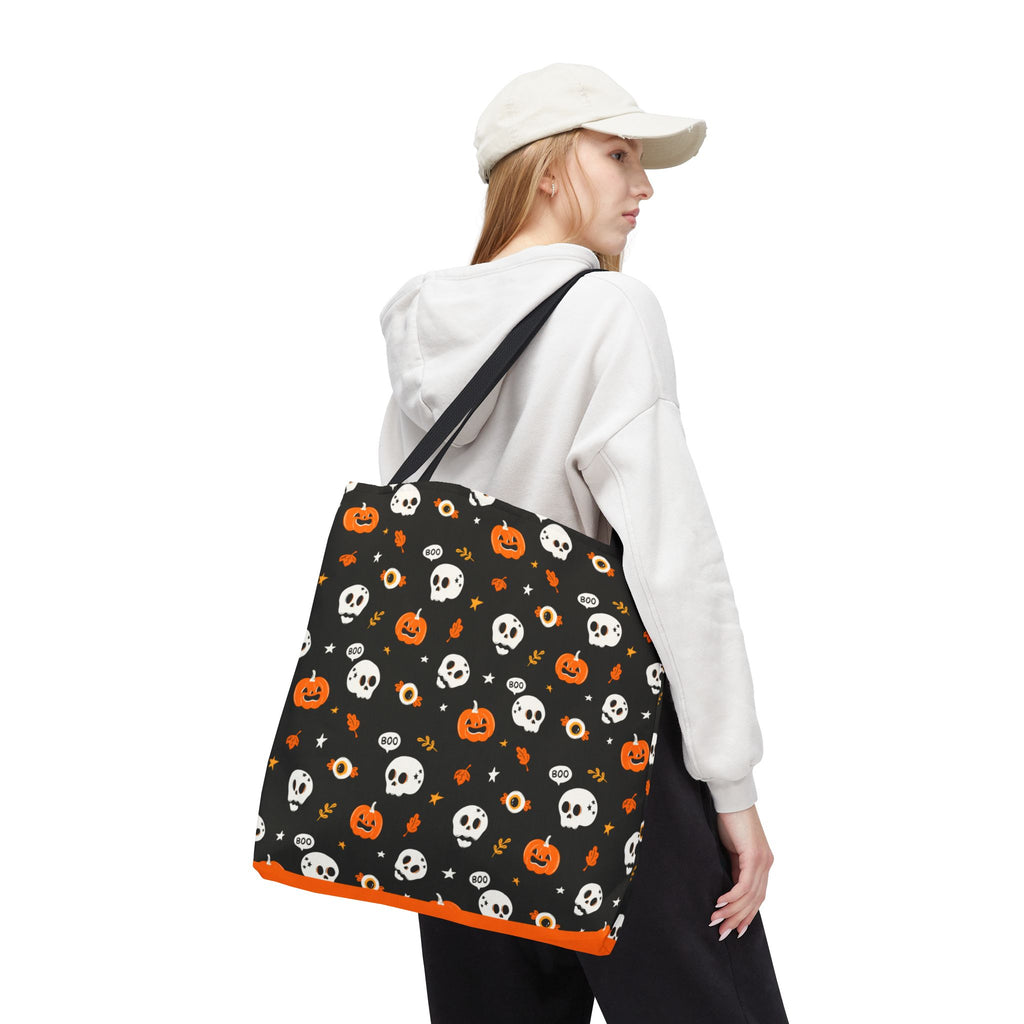 Halloween Pumpkin and Skulls Cute and Spooky Trick-or-Treat Candy Bag