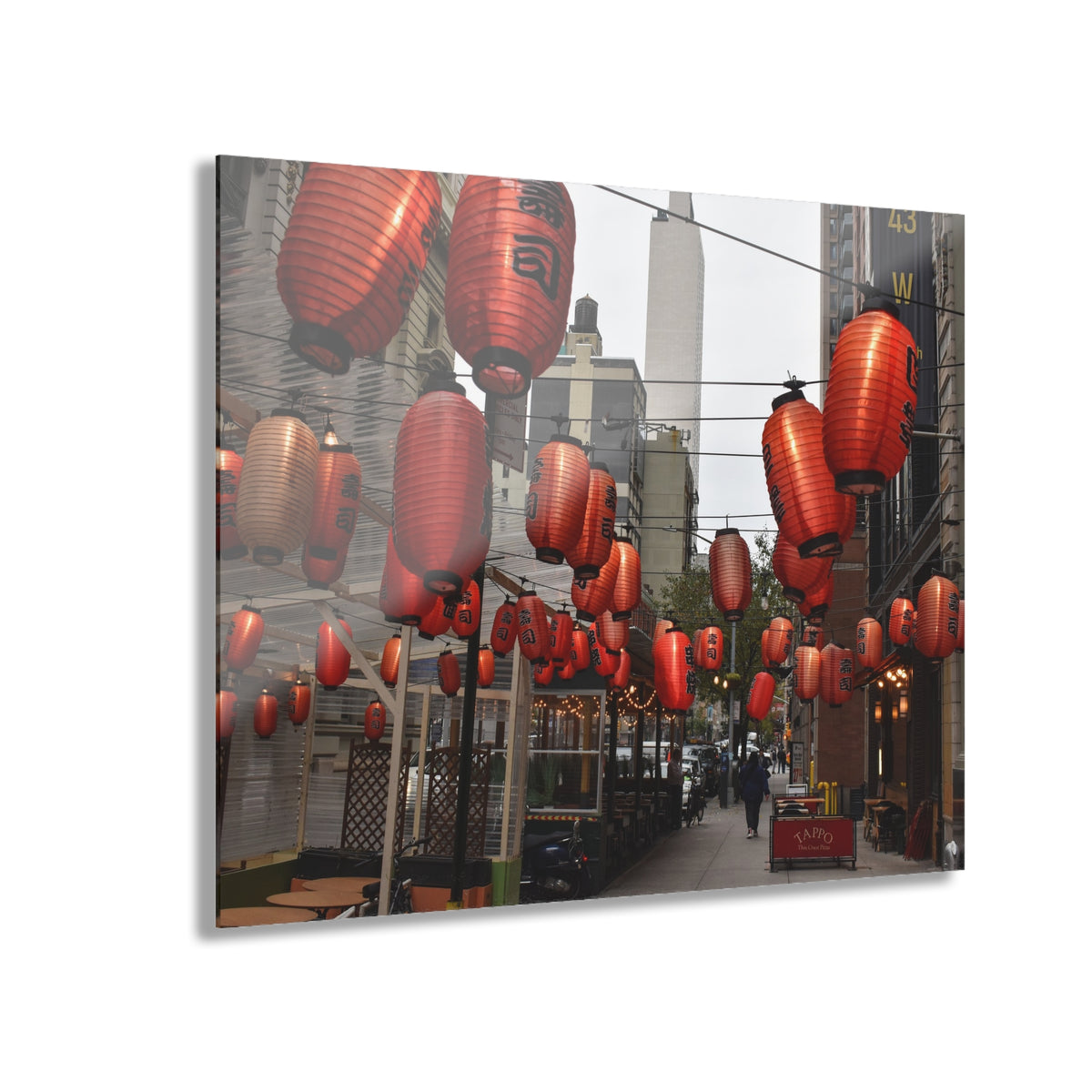 Urban Streetscape Photo Art - Red Lanterns Acrylic Print