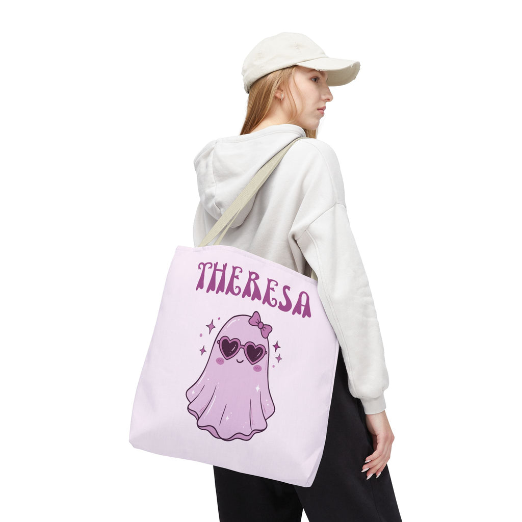 Personalized Purple Trick-or-Treat Tote - Cool Ghost 'So Cute It's Spooky' Halloween Bag