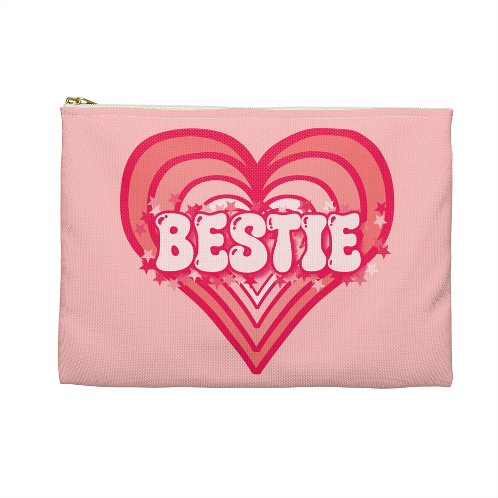 Best Friend Carryall - Bestie Strawberry Milk Pink Heart Pouch