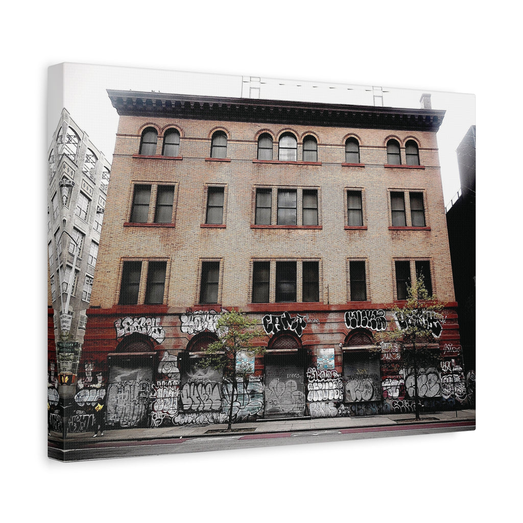 Urban Graffiti Photo Gallery Wrap - Street Level Tagged Building Canvas Wrap