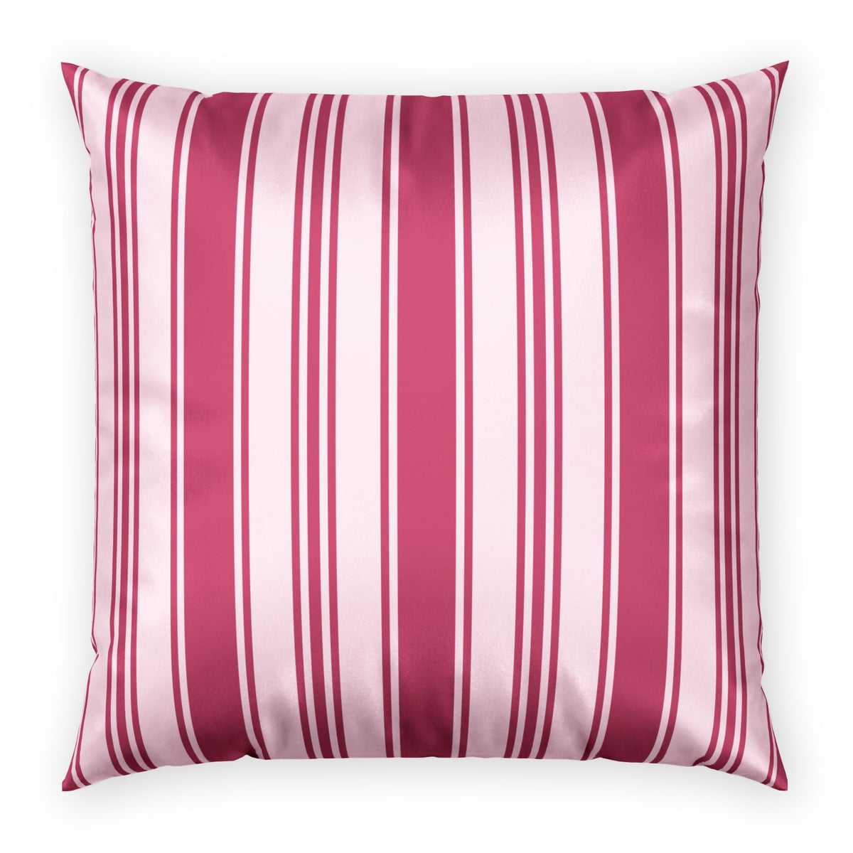 Elegant Velvet Pillow - Magenta Ticking Stripe Throw Pillow