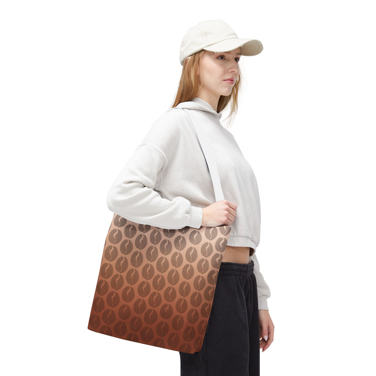 Coffee Lover's Ombre Tote Bag - Coffee Bean Gradient Tote Bag