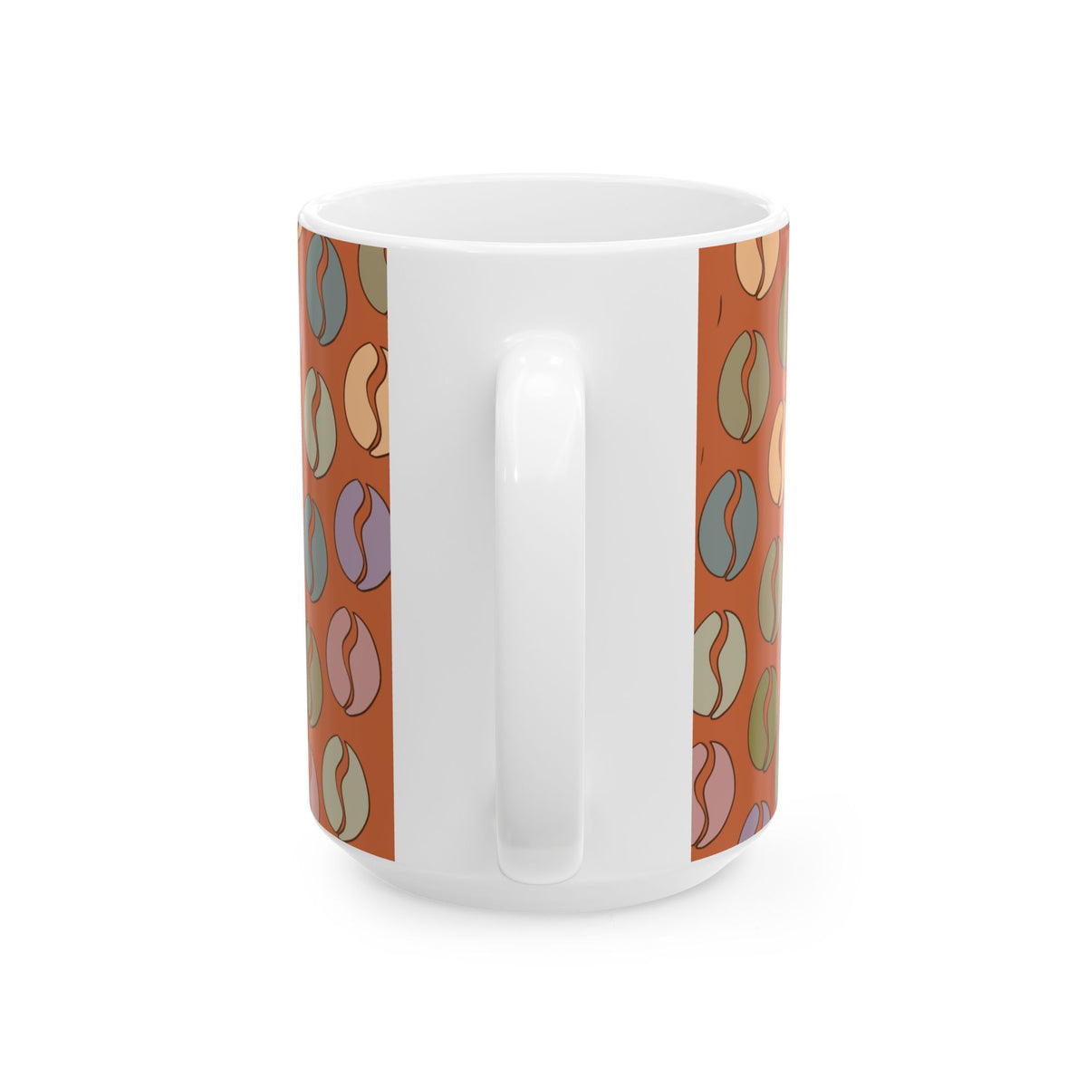 Colorful Vibes Coffee Bean Mug in Vivid Orange