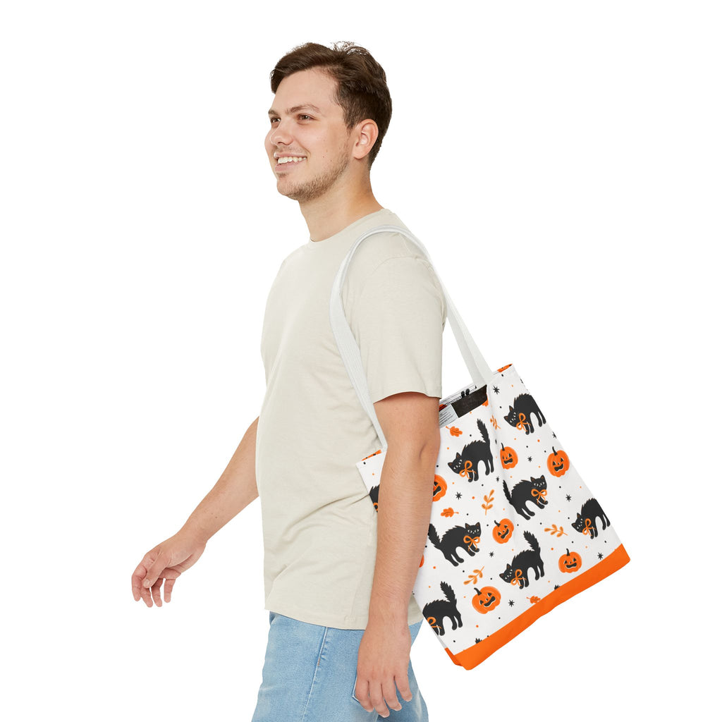 Cute Black Cats and Jack-O’-Lantern Halloween Tote Bag
