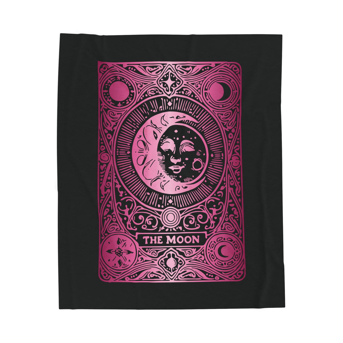Moon Tarot Velveteen Plush Blanket – Pink Celestial Tarot Design