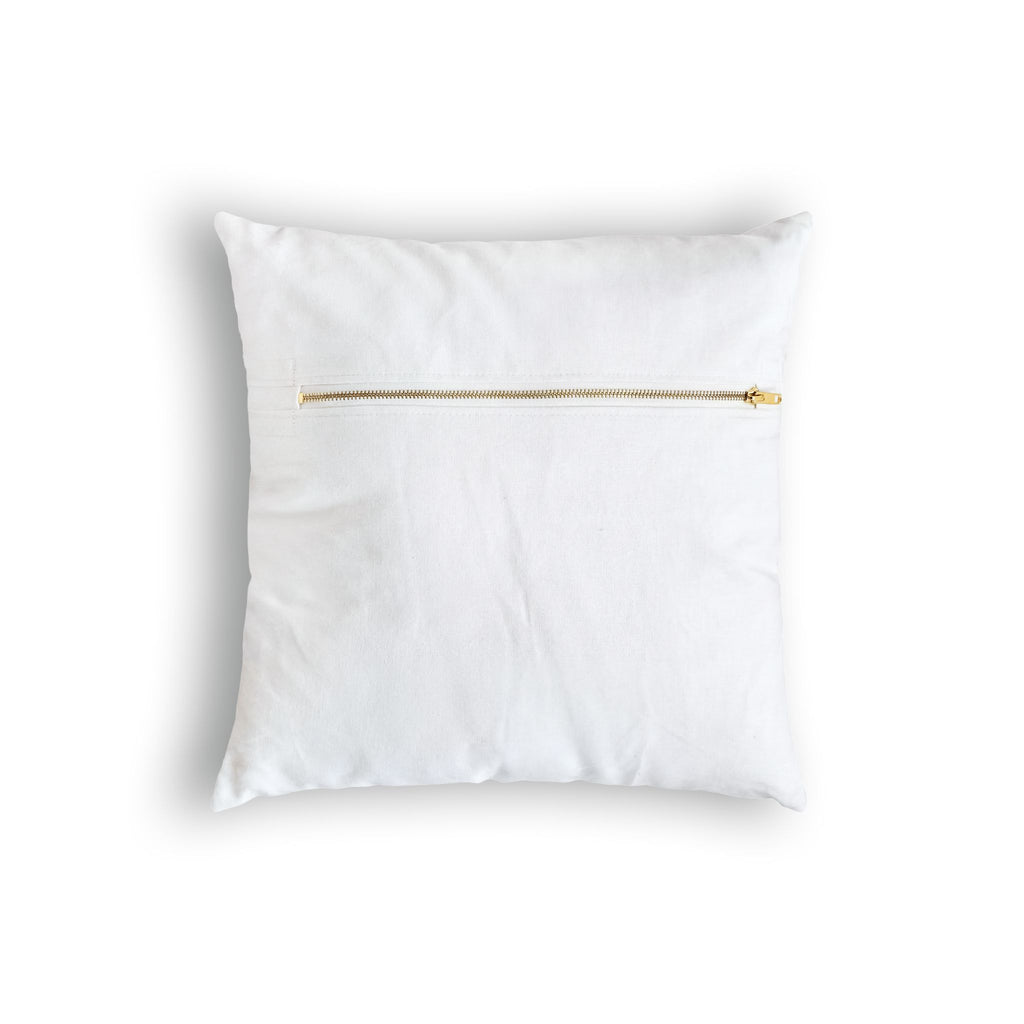 Monogram Velvet Pillow - Customizable Orange and Mint Ticking Stripe Throw Pillow