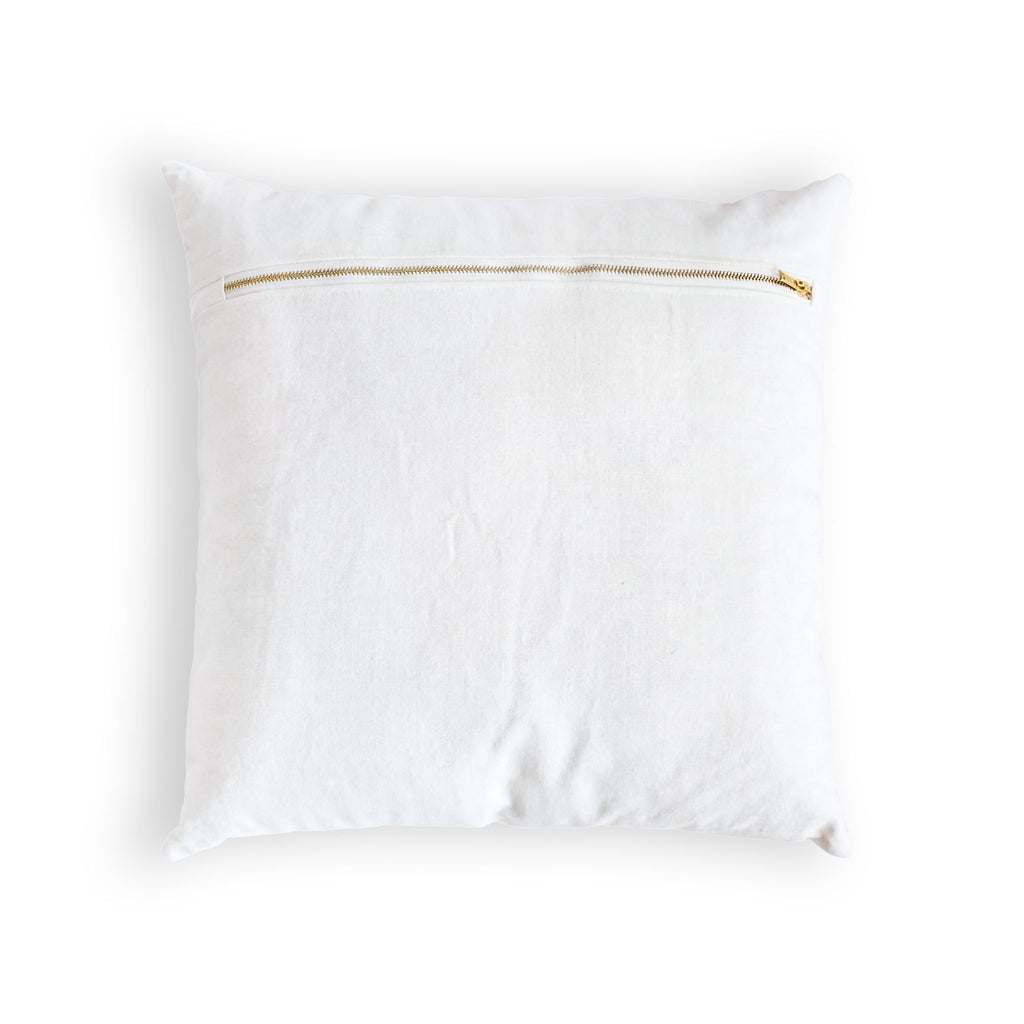 Monogram Velvet Throw Pillow - Bright Pink and Blue Ticking Stripe Decorative Pillow