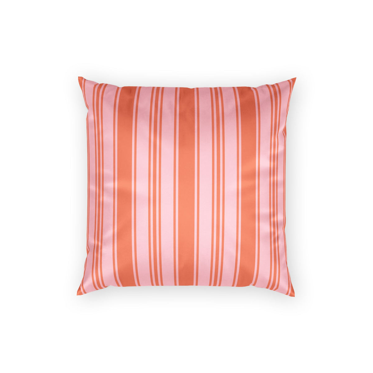 Velvet Accent Pillow - Pink and Orange Ticking Stripe Pillow