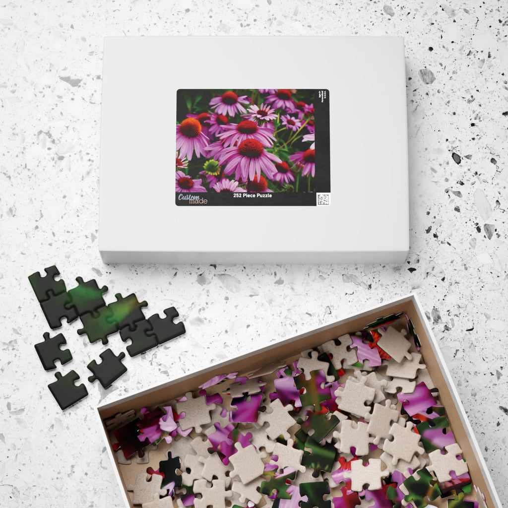 Vibrant Floral Field Puzzle -  Purple Coneflowers Puzzle- 110, 252, or 520 pieces