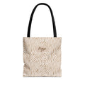Personalizable Animal Print Bag - Beige Zebra Patterned Tote