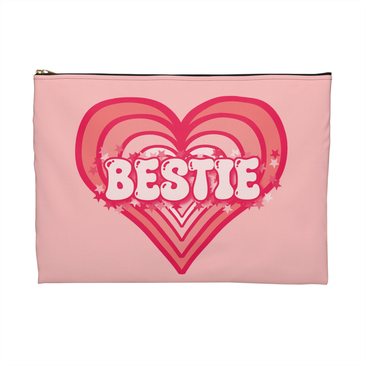 Best Friend Carryall - Bestie Strawberry Milk Pink Heart Pouch