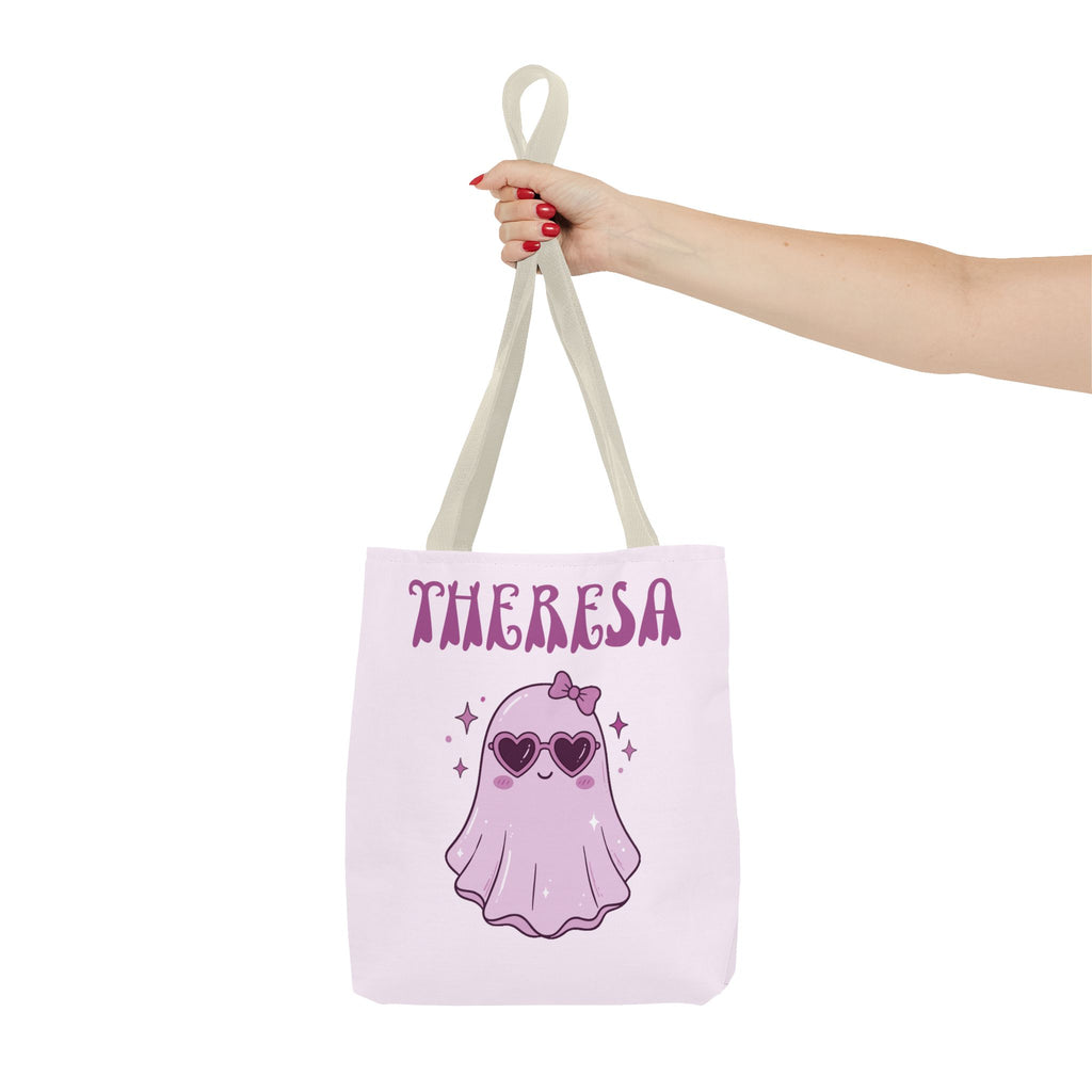 Personalized Purple Trick-or-Treat Tote - Cool Ghost 'So Cute It's Spooky' Halloween Bag