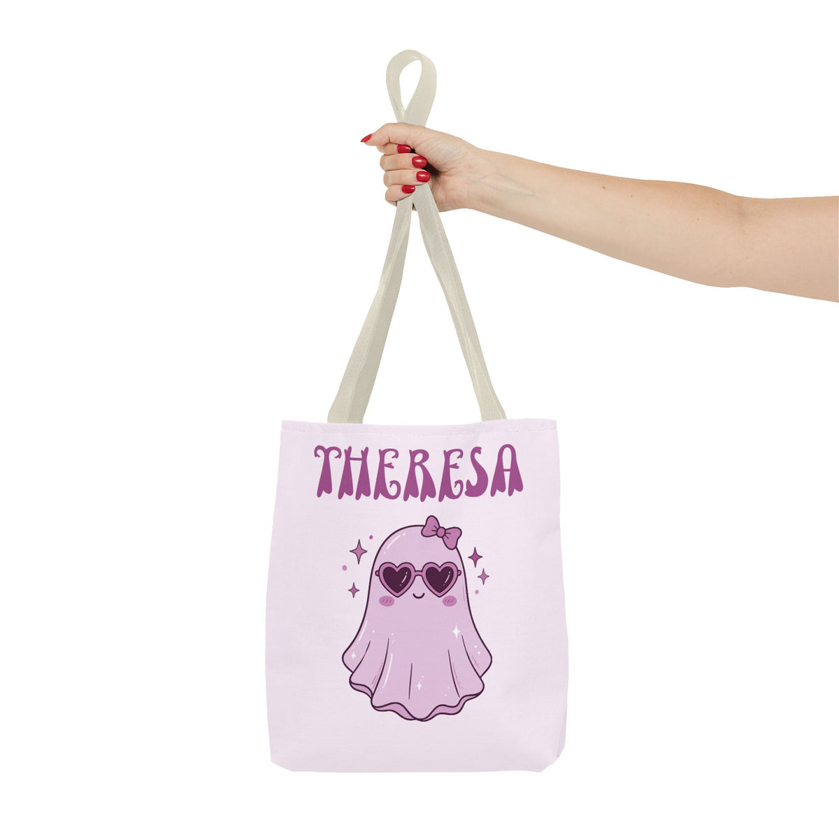 Personalized Purple Trick-or-Treat Tote - Cool Ghost 'So Cute It's Spooky' Halloween Bag