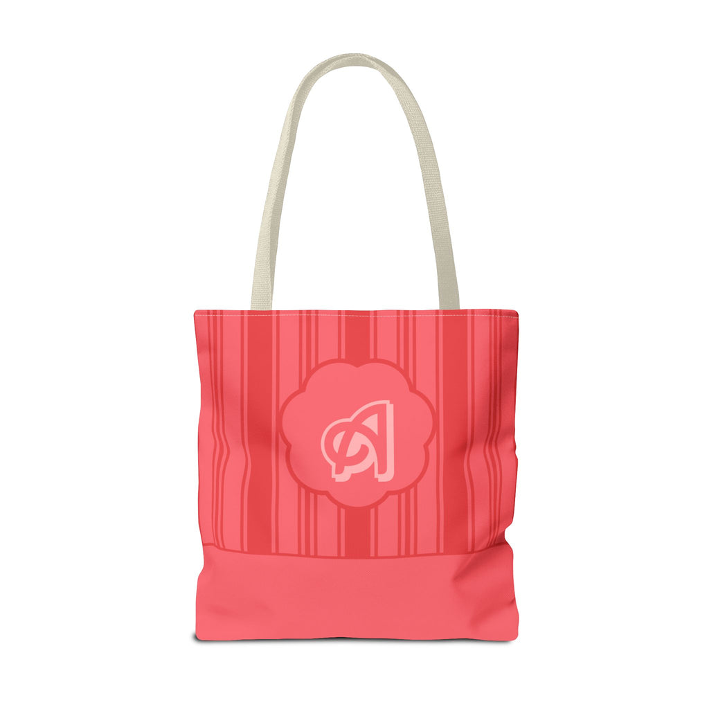 Monogram Pink Striped Tote Bag —Personalizable Market Tote