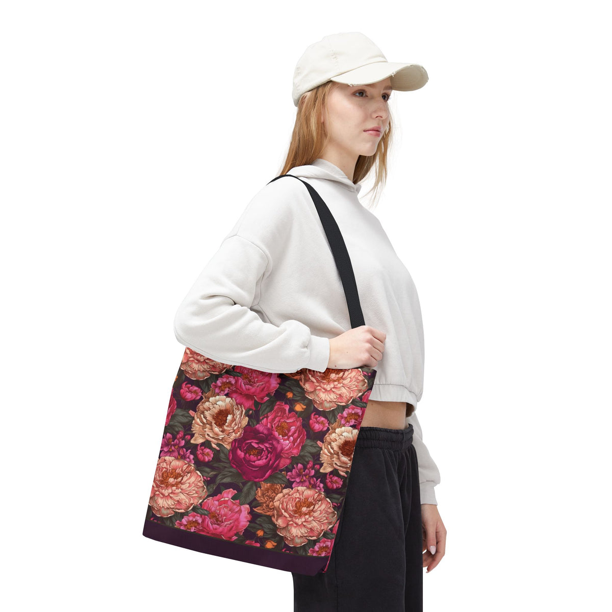 Pink Peony Tote Bag – Vintage Floral Garden Carryall