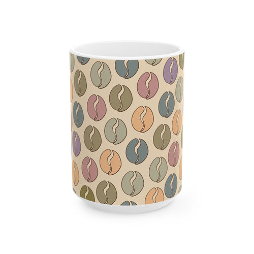 Colorful Vibes Coffee Bean Mug in Cream