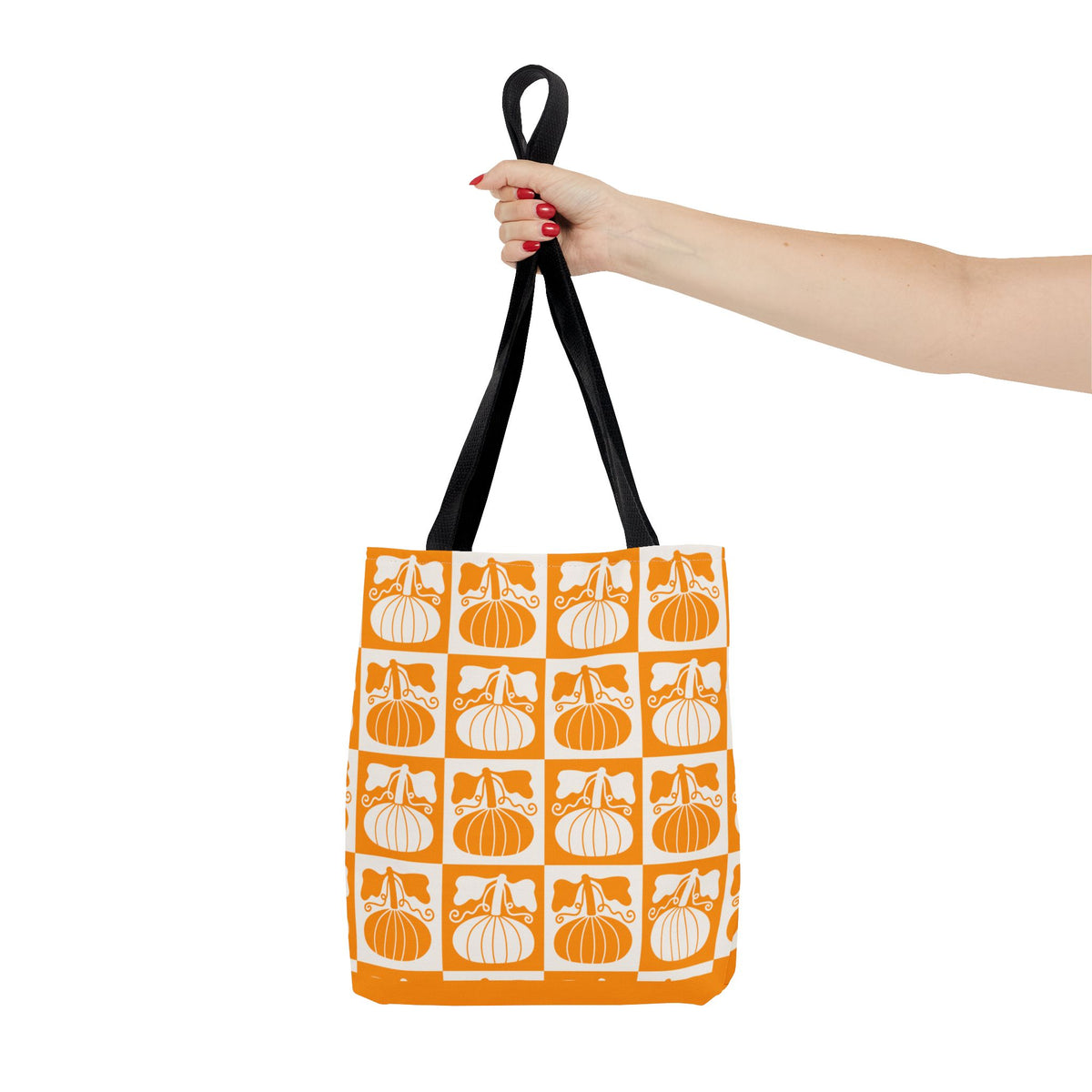 Pumpkin Patch Tote Bag - Autumn Harvest Checkerboard Carryall