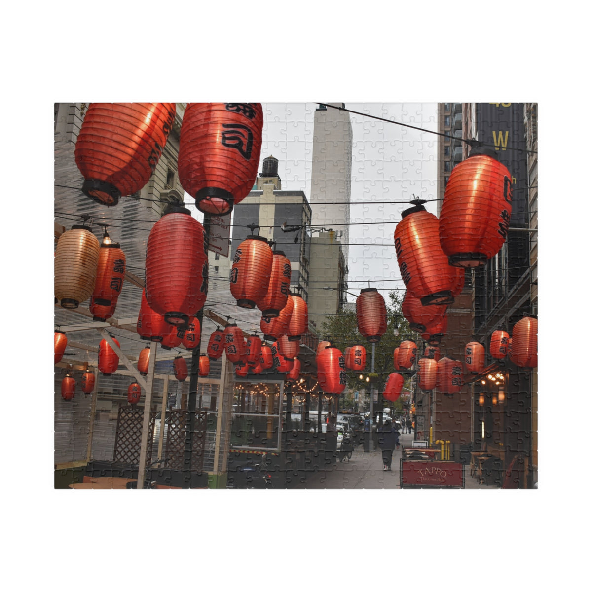 Urban Streetscape Photo Puzzle - Red Lanterns Puzzle- 110, 252, or 520 pieces