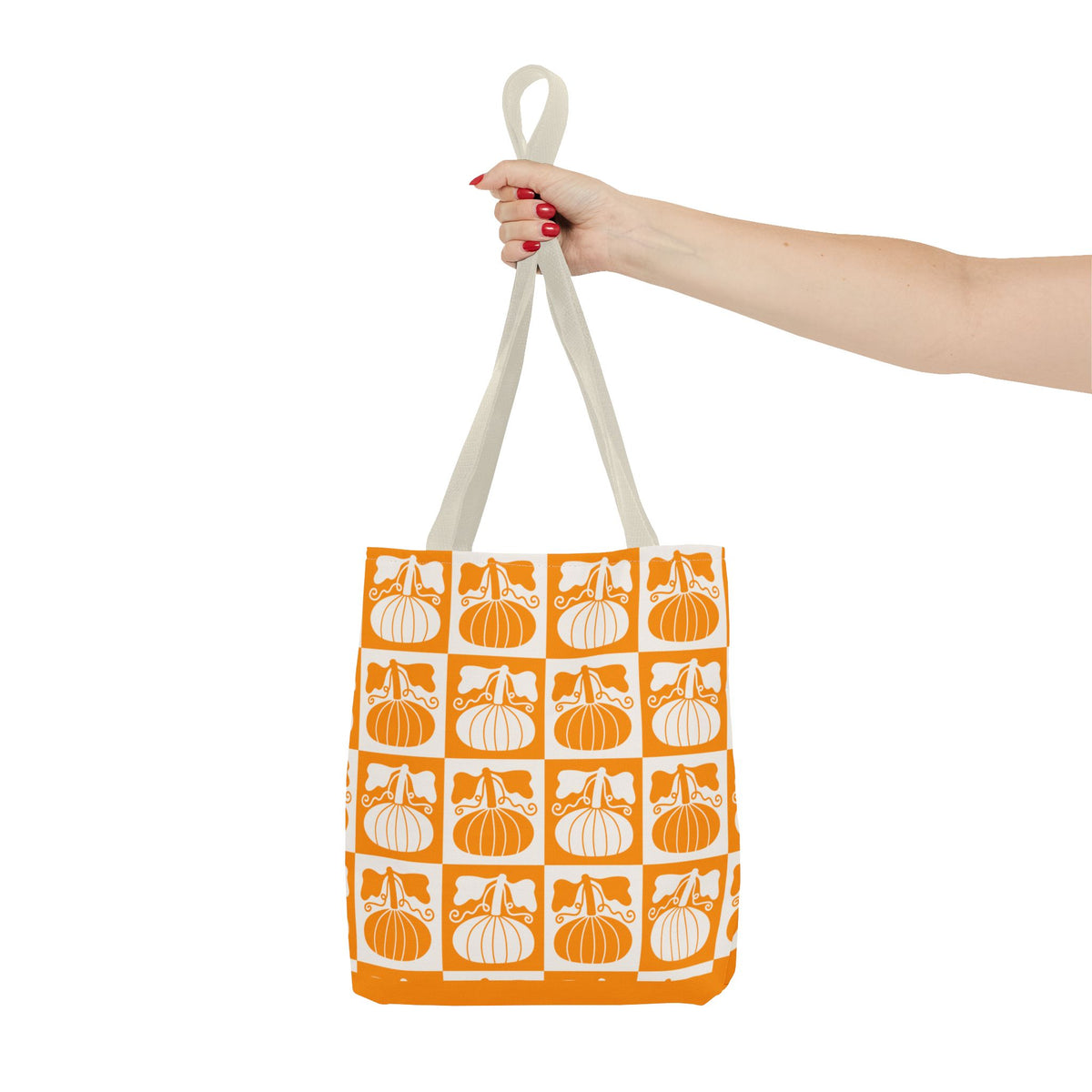 Pumpkin Patch Tote Bag - Autumn Harvest Checkerboard Carryall