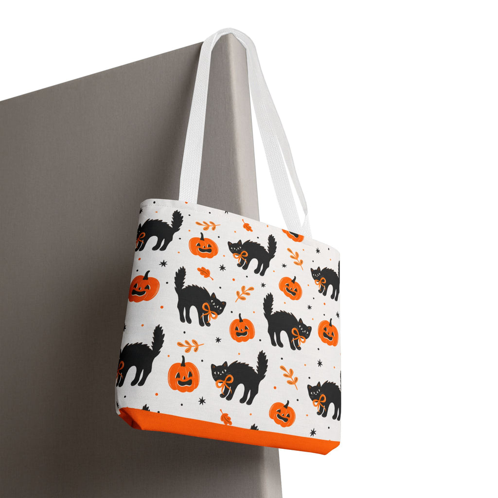 Cute Black Cats and Jack-O’-Lantern Halloween Tote Bag