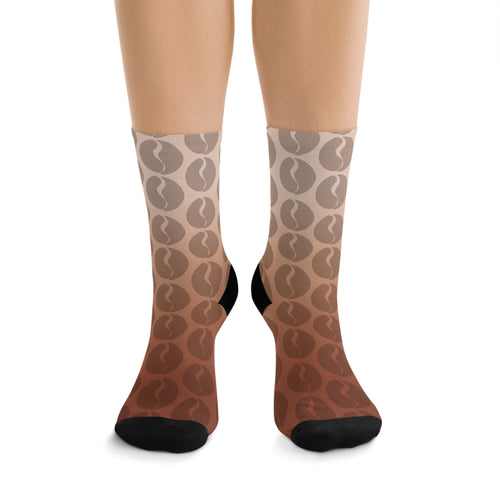 Coffee Lover Ombre Socks - Coffee Bean Print Socks