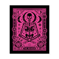 The Reader- Bright Pink Gothic Skeleton Tarot Art Print