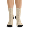 Sophisticated Coffee Lover Socks - Minimalist Coffee Bean Pattern Socks in Cream