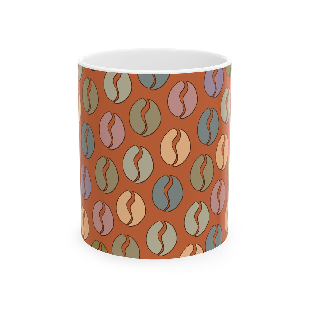 Colorful Vibes Coffee Bean Mug in Vivid Orange