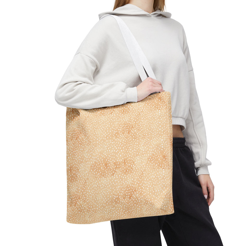 Calming Animal Pattern Bag - Light Beige Fawn Print Tote