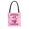 Cursed and Bookish Tote Bag — Witchy Pink Vintage Book Lover Shopper