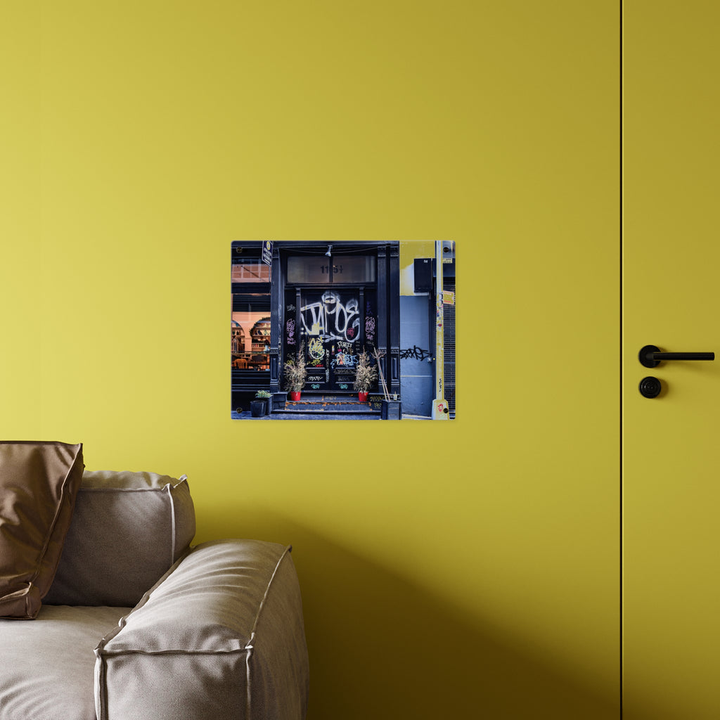 Urban Landscape Acrylic Art - Graffiti Doorways  Wall Art Panel