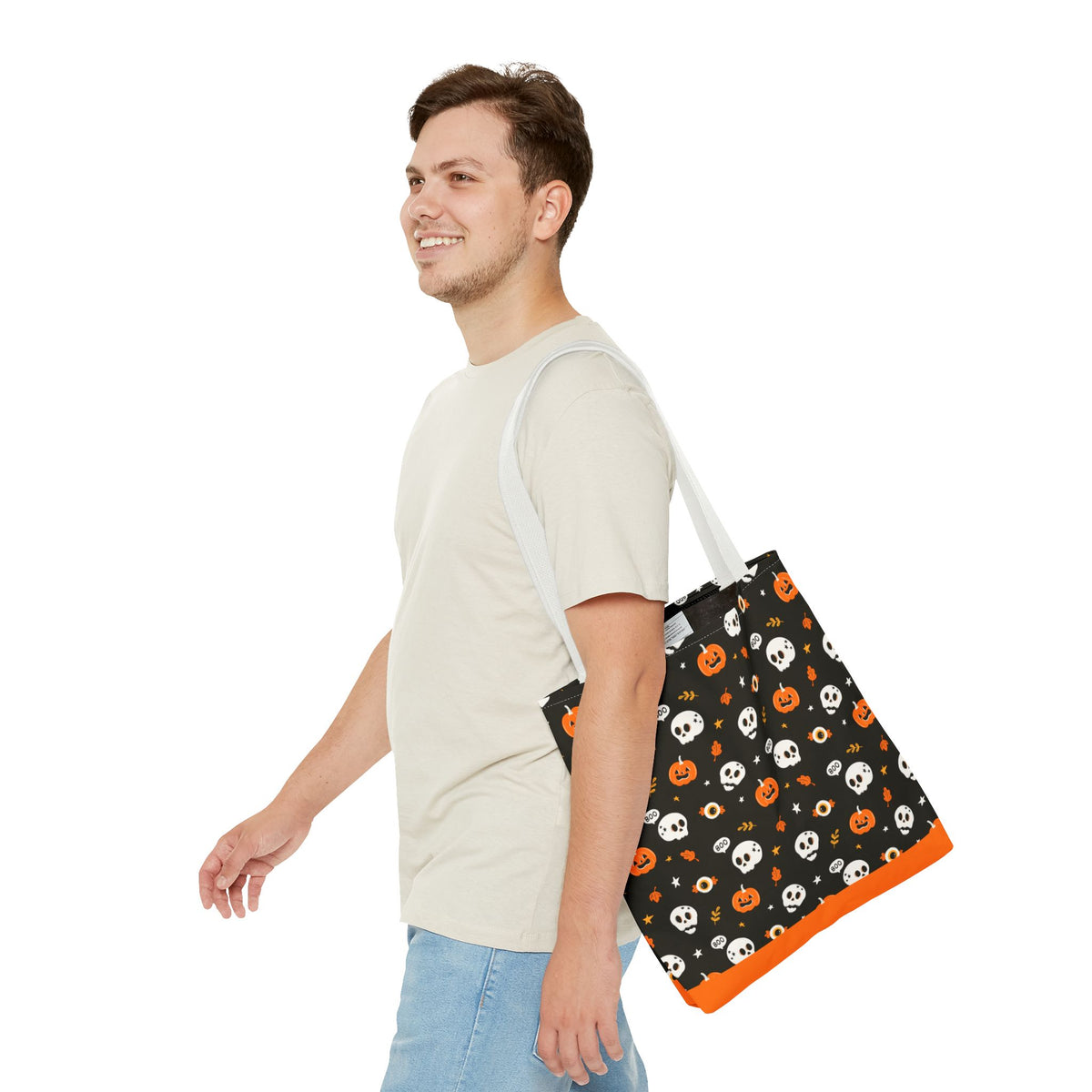 Halloween Pumpkin and Skulls Cute and Spooky Trick-or-Treat Candy Bag