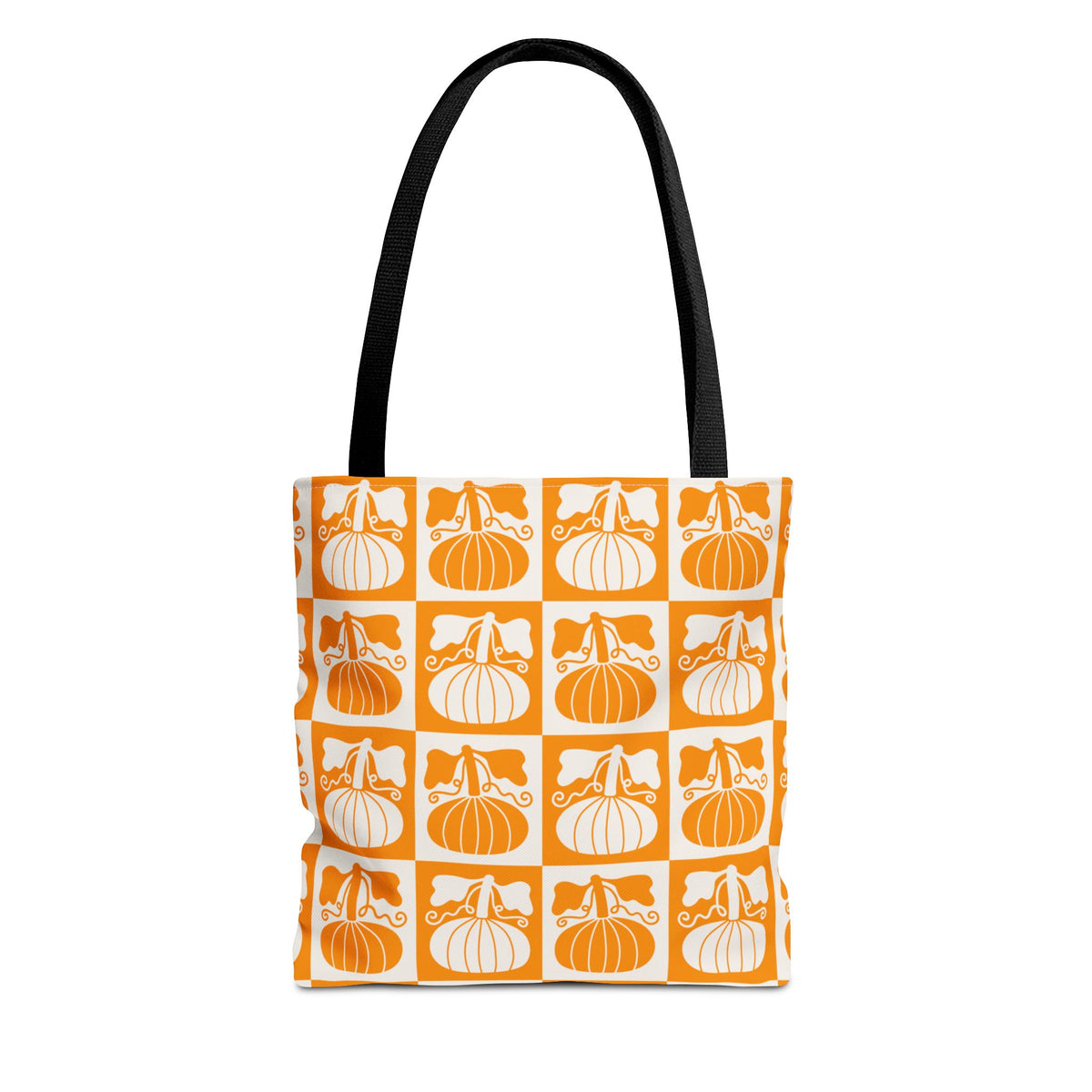 Pumpkin Patch Tote Bag - Autumn Harvest Checkerboard Carryall
