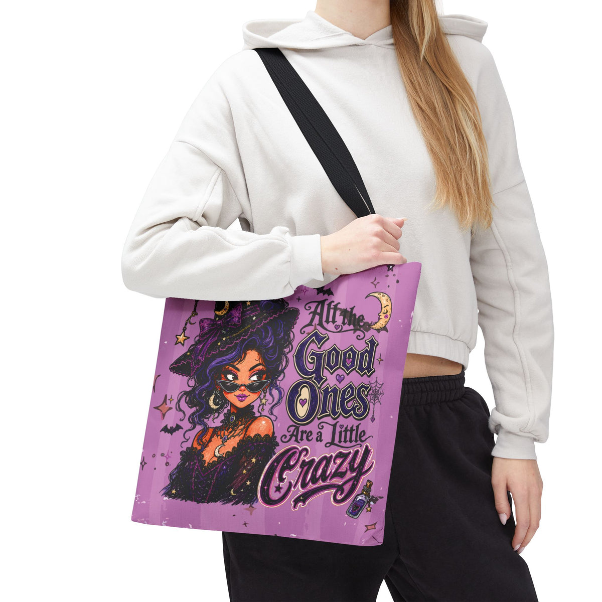 Witchy Purple Tote - “All the Good Ones Are a Little Crazy” Graphic Tote