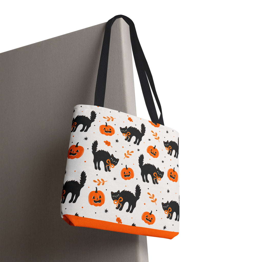 Cute Black Cats and Jack-O’-Lantern Halloween Tote Bag