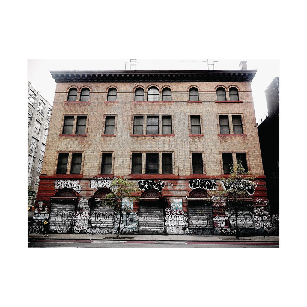 Urban Graffiti Photo Poster - Street Level Tagged Building Matte Poster