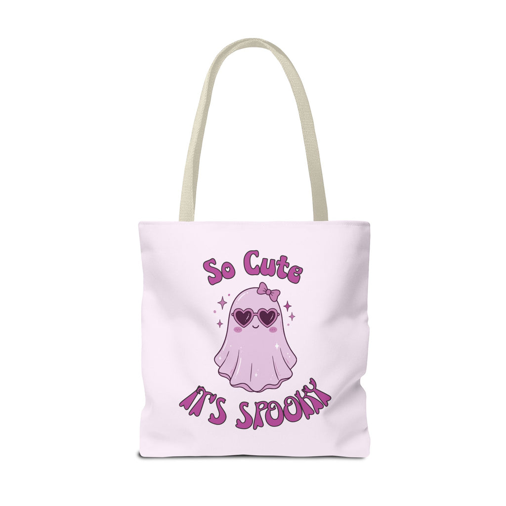 Personalized Purple Trick-or-Treat Tote - Cool Ghost 'So Cute It's Spooky' Halloween Bag