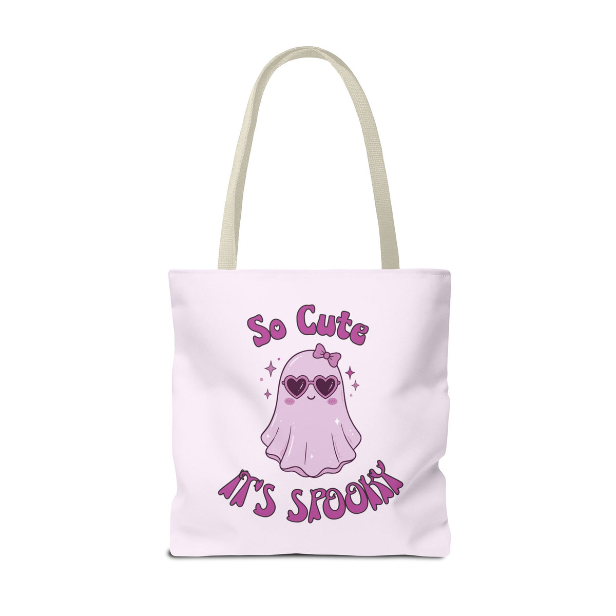 Personalized Purple Trick-or-Treat Tote - Cool Ghost 'So Cute It's Spooky' Halloween Bag