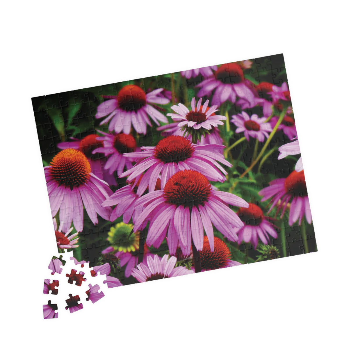 Vibrant Floral Field Puzzle -  Purple Coneflowers Puzzle- 110, 252, or 520 pieces