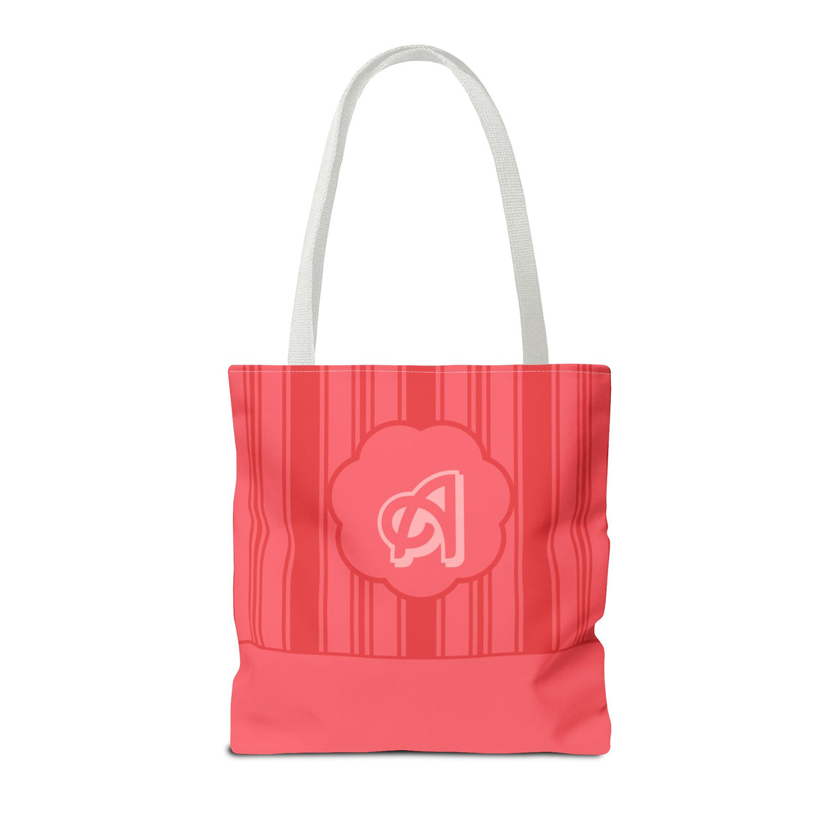 Monogram Pink Striped Tote Bag —Personalizable Market Tote