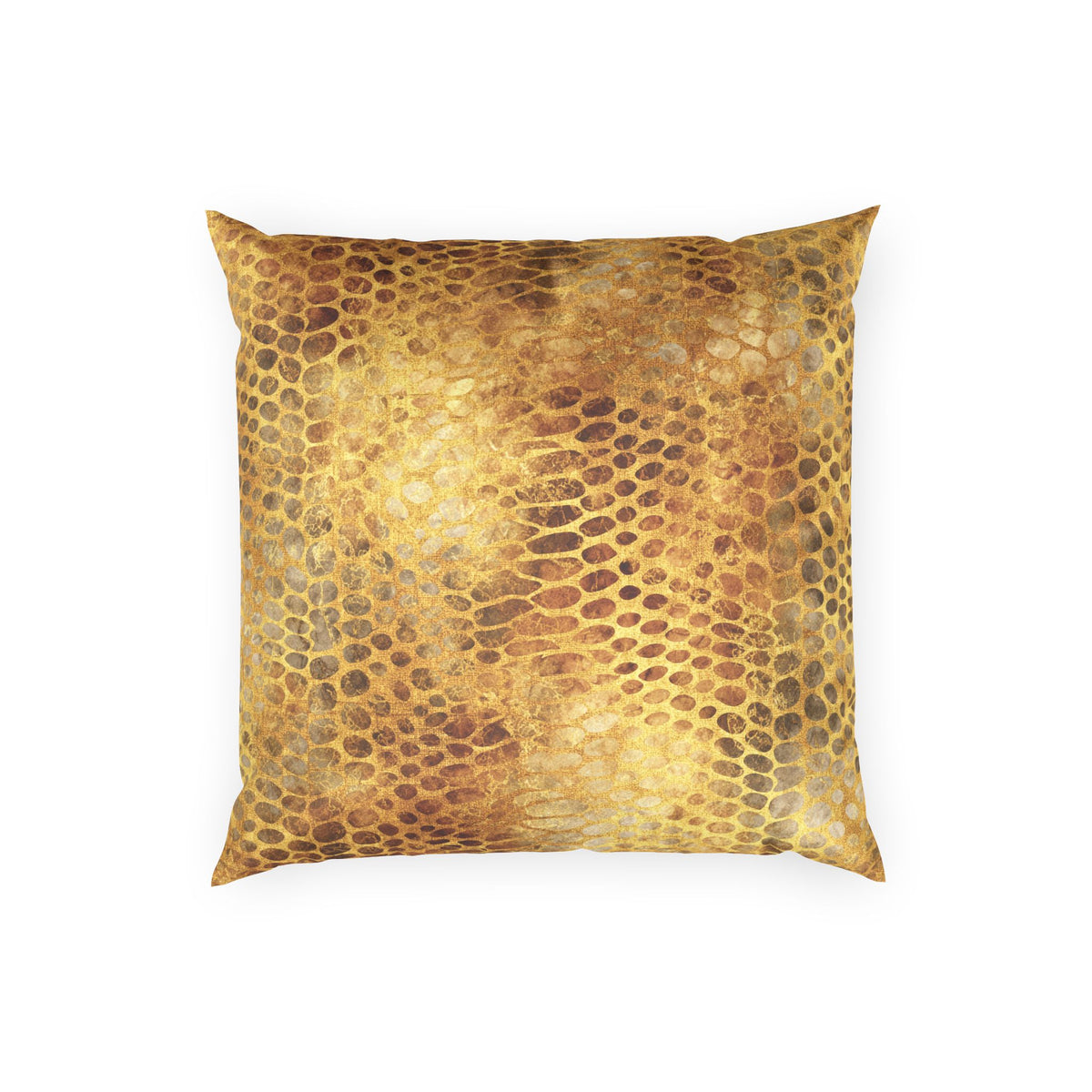 Snake Skin Print Pillow - Luxe Glam Gold Velvet Pillow