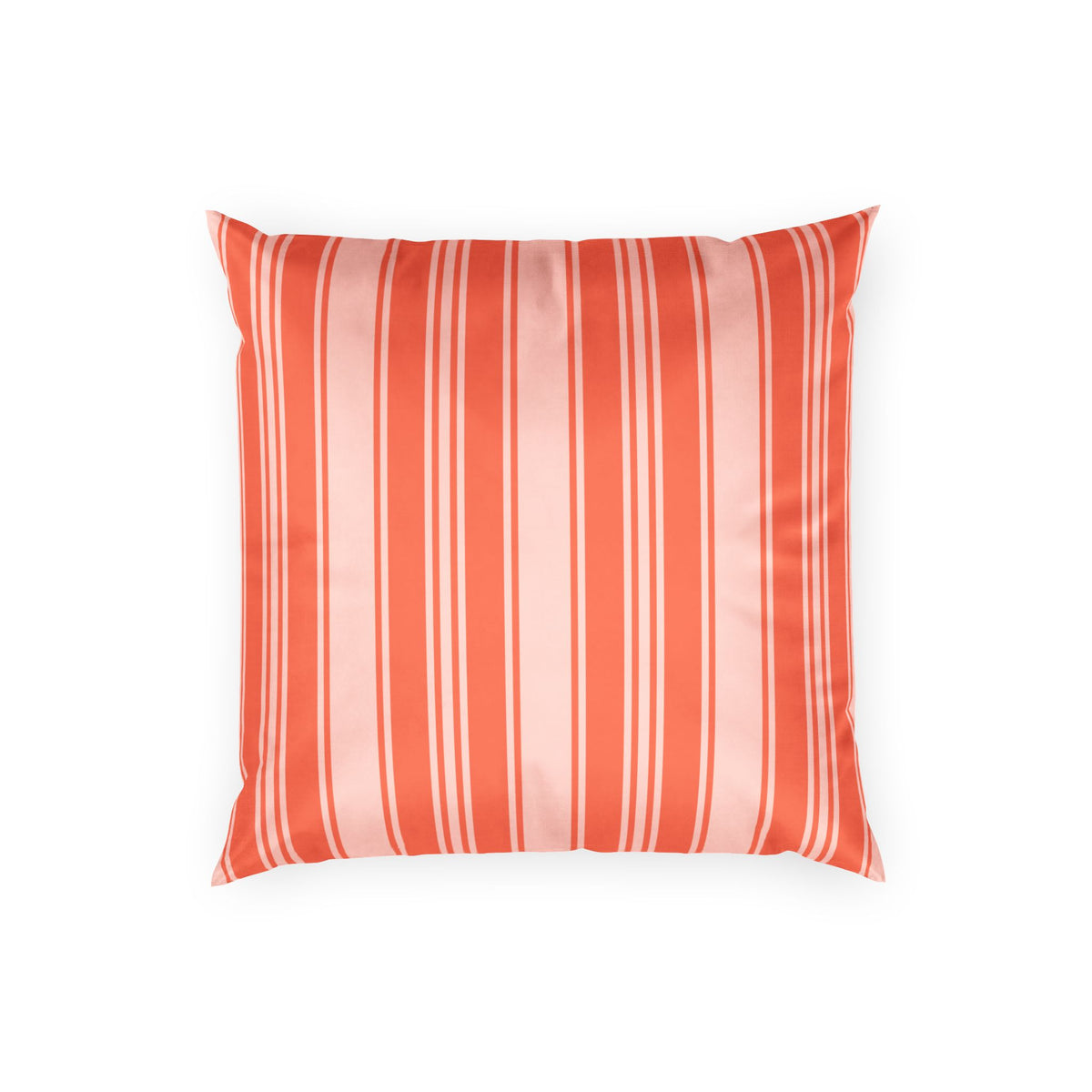 Velvet Pillow Orange Throw Pillow - Vermillion Ticking Stripe Decorative Pillow