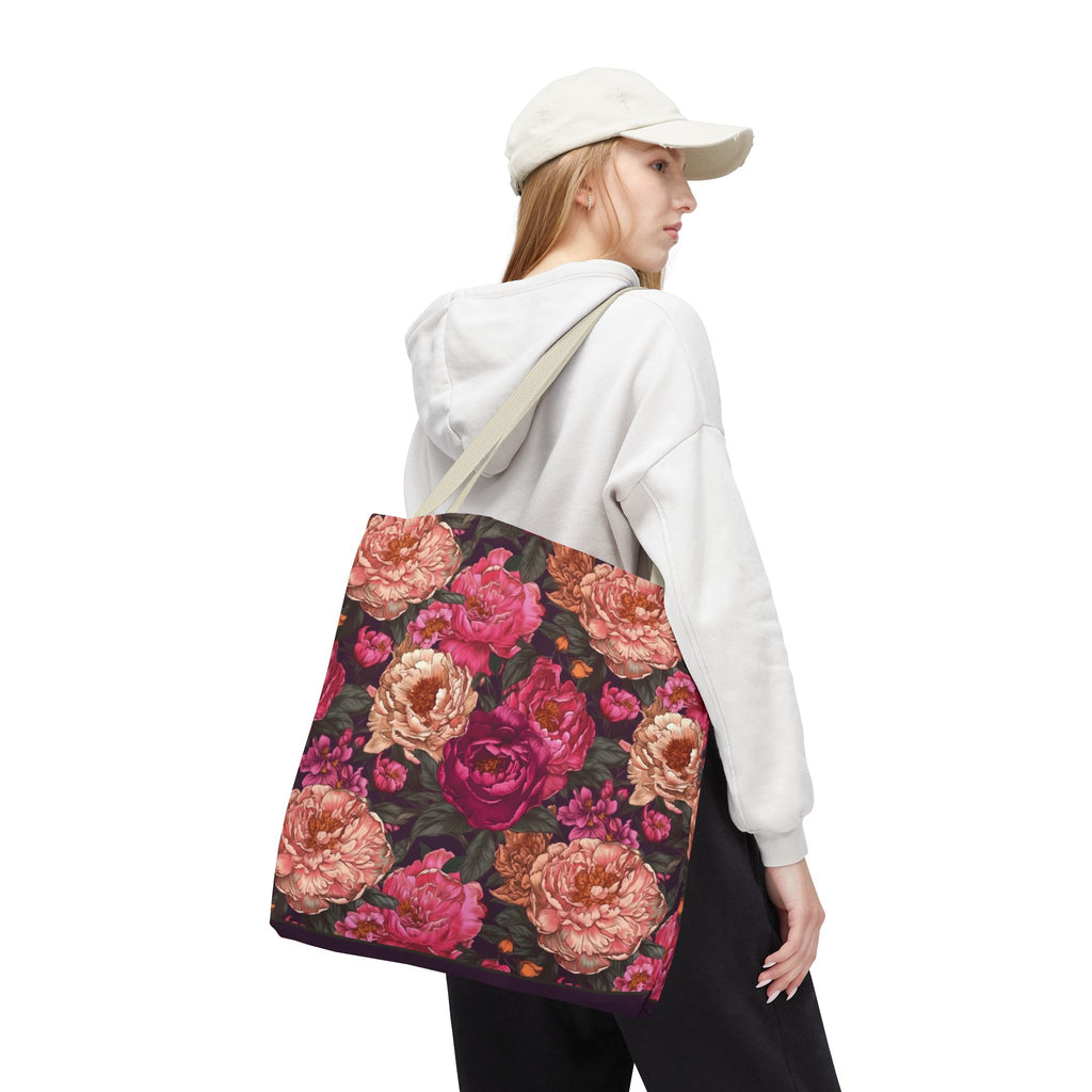 Pink Peony Tote Bag – Vintage Floral Garden Carryall