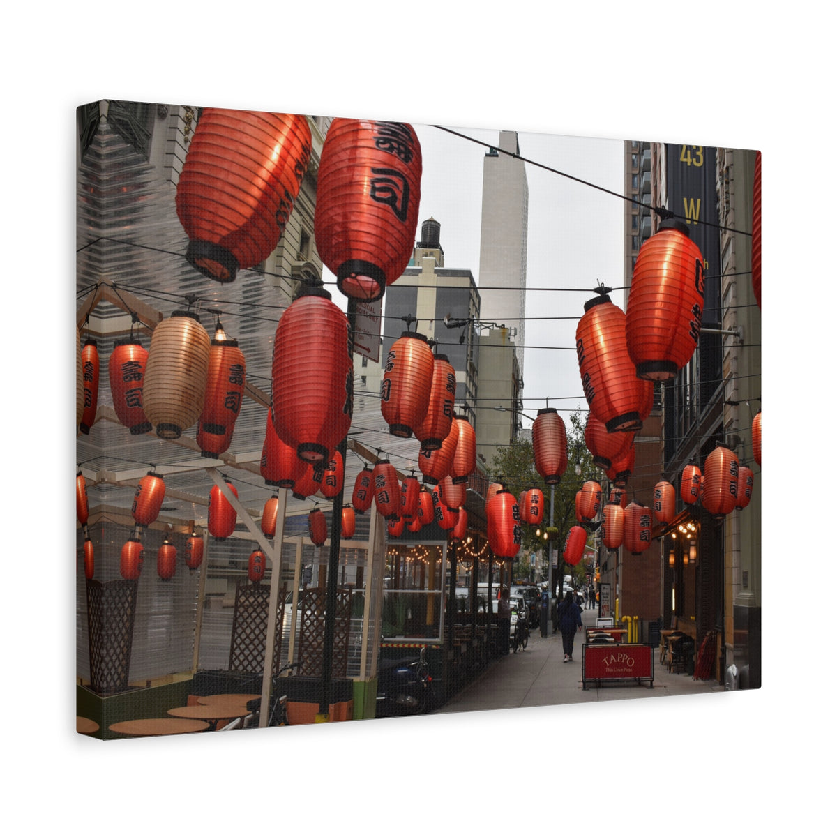Urban Streetscape Canvas Wrap- Red Lanterns Gallery Wrap