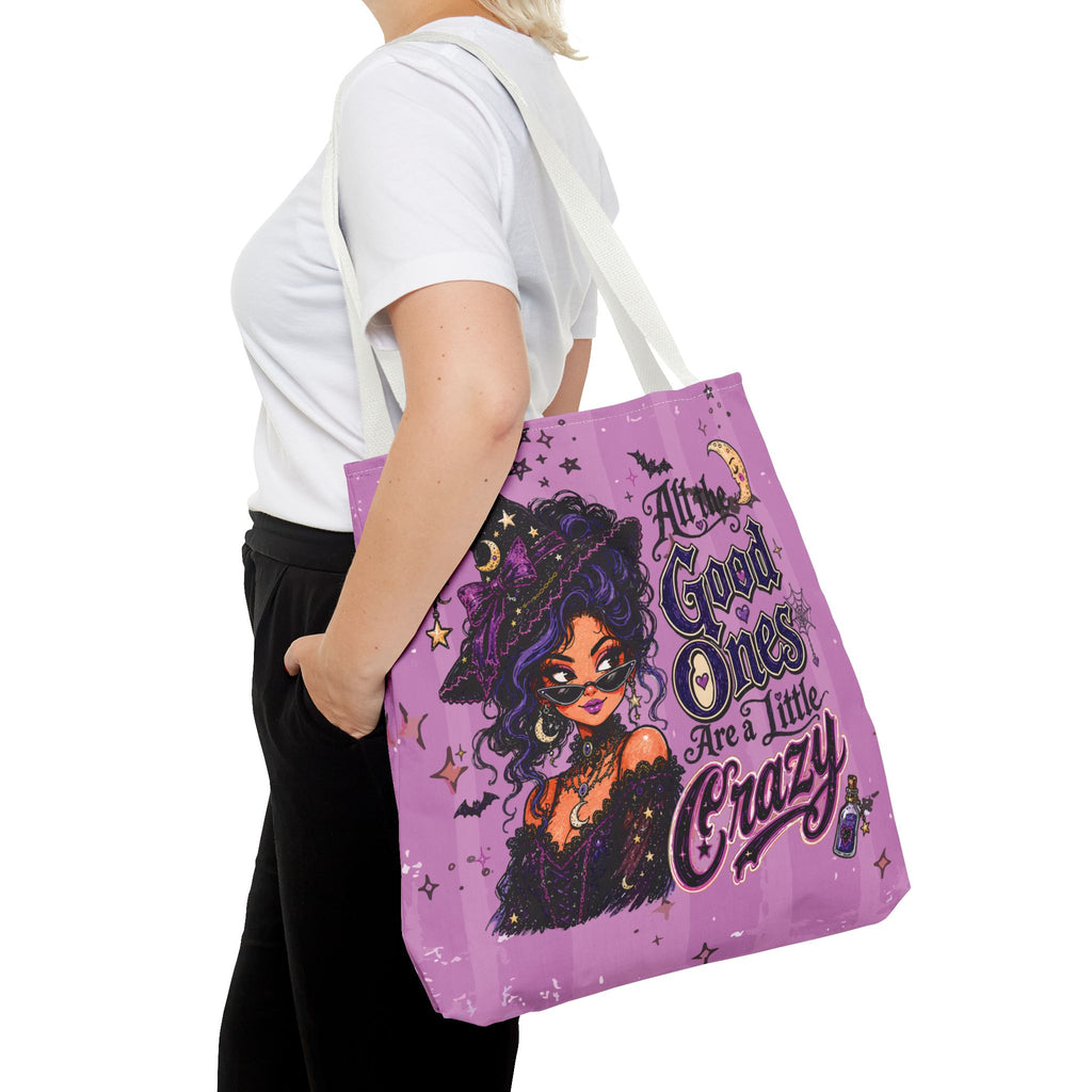 Witchy Purple Tote - “All the Good Ones Are a Little Crazy” Graphic Tote