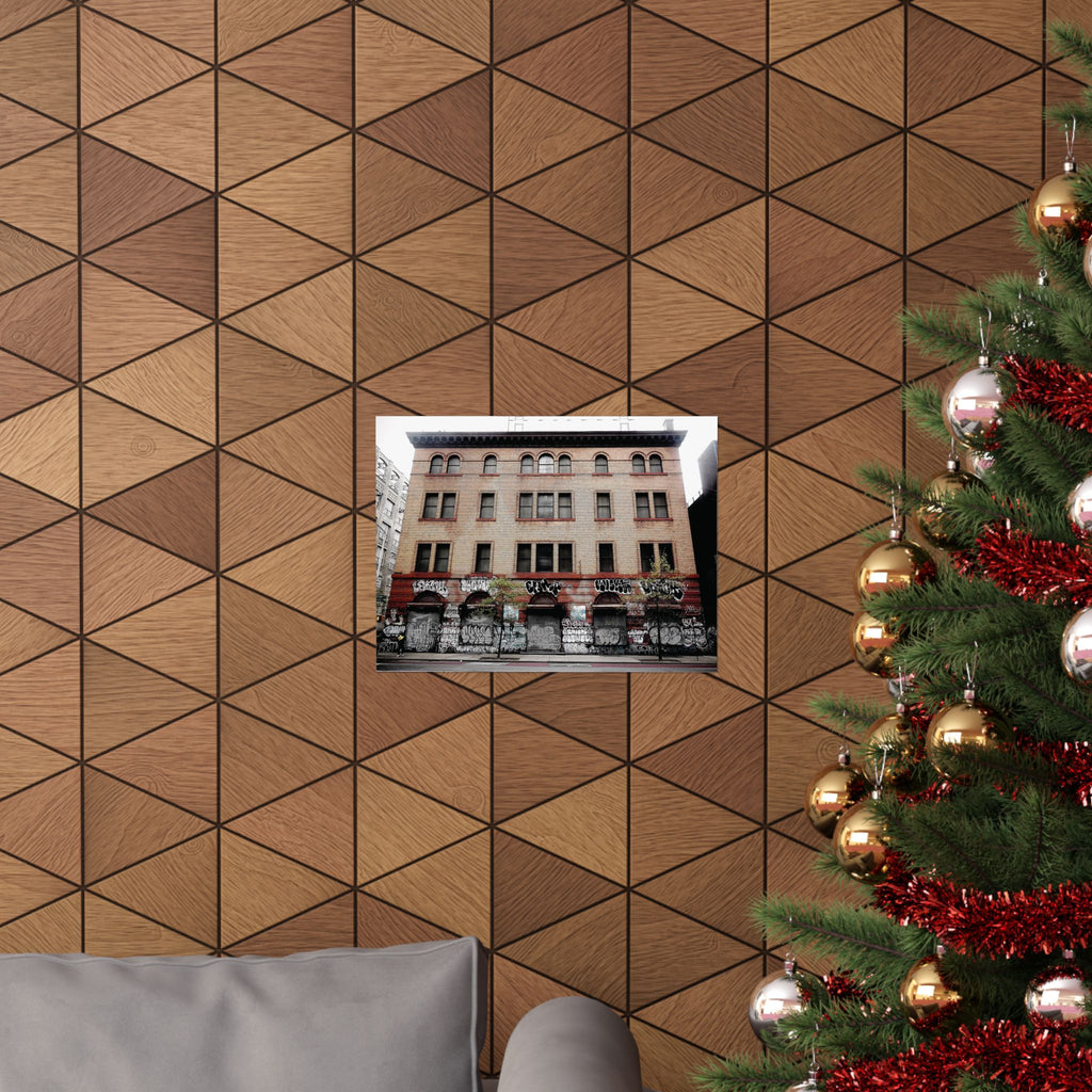 Urban Graffiti Photo Poster - Street Level Tagged Building Matte Poster