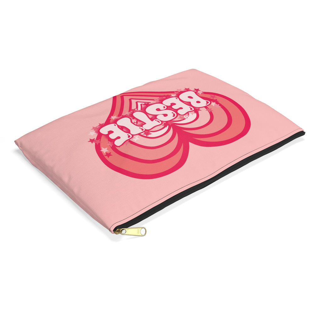 Best Friend Carryall - Bestie Strawberry Milk Pink Heart Pouch