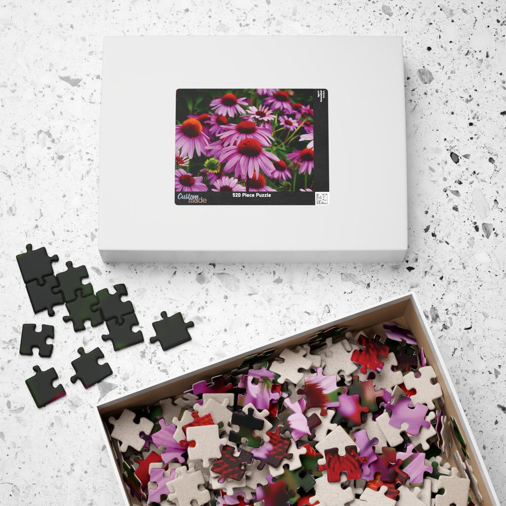 Vibrant Floral Field Puzzle -  Purple Coneflowers Puzzle- 110, 252, or 520 pieces