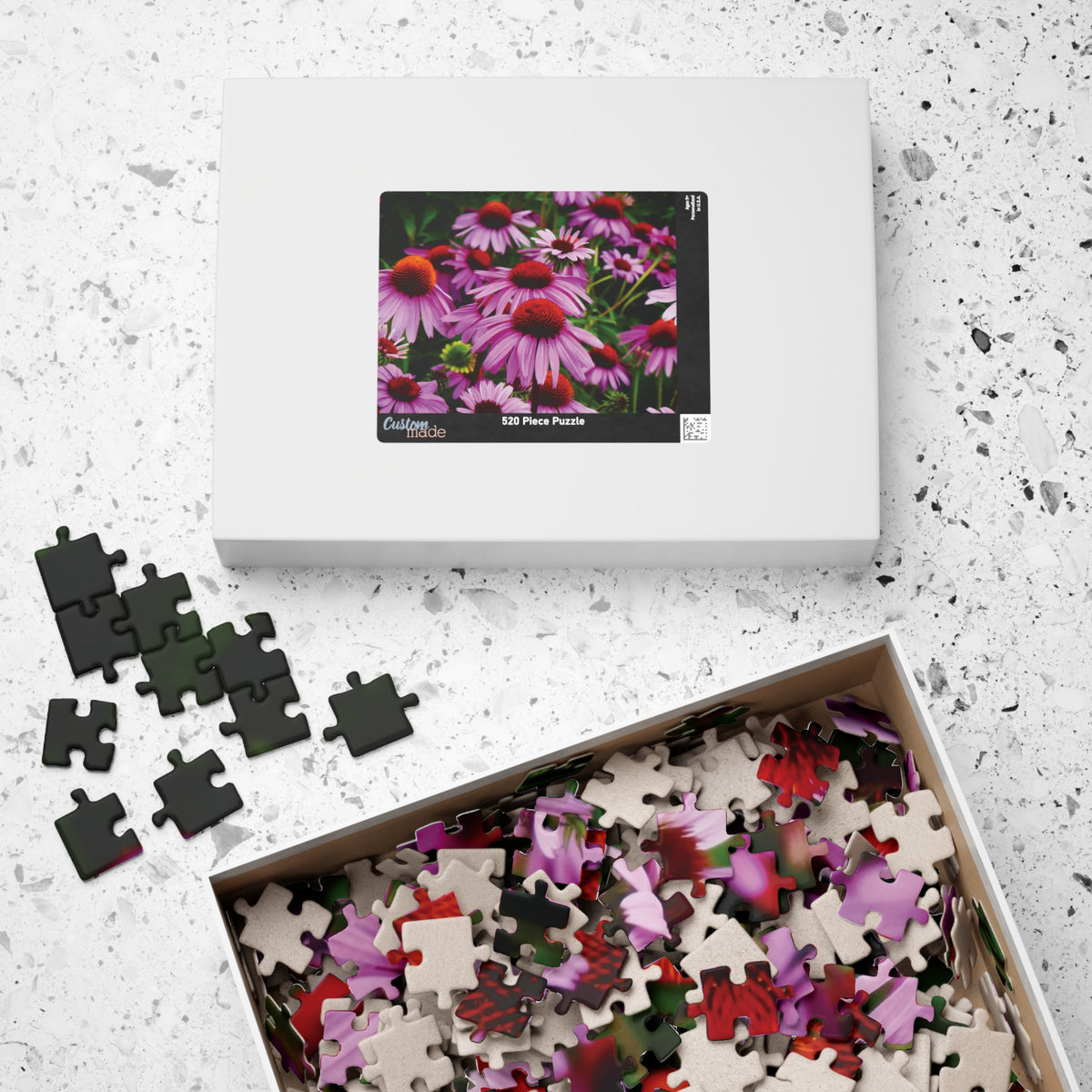 Vibrant Floral Field Puzzle -  Purple Coneflowers Puzzle- 110, 252, or 520 pieces